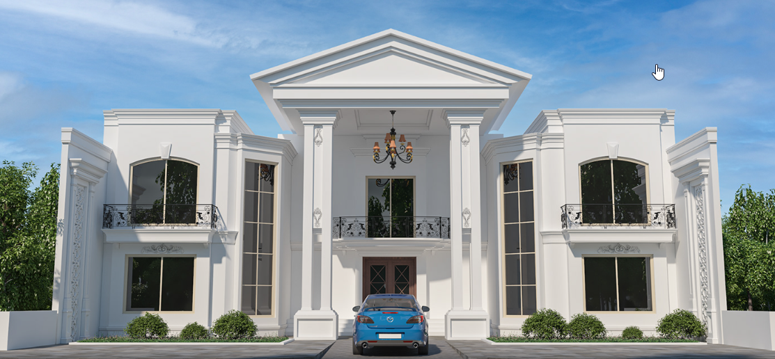 ویلای کلاسیک سفید