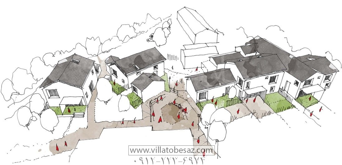 نمونه اسکیس ویلا