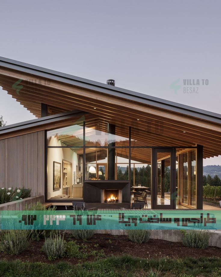 عکس ویلا با سقف یک طرفه- بررسی مزایا و معایب ویلا با سقف یک طرفه