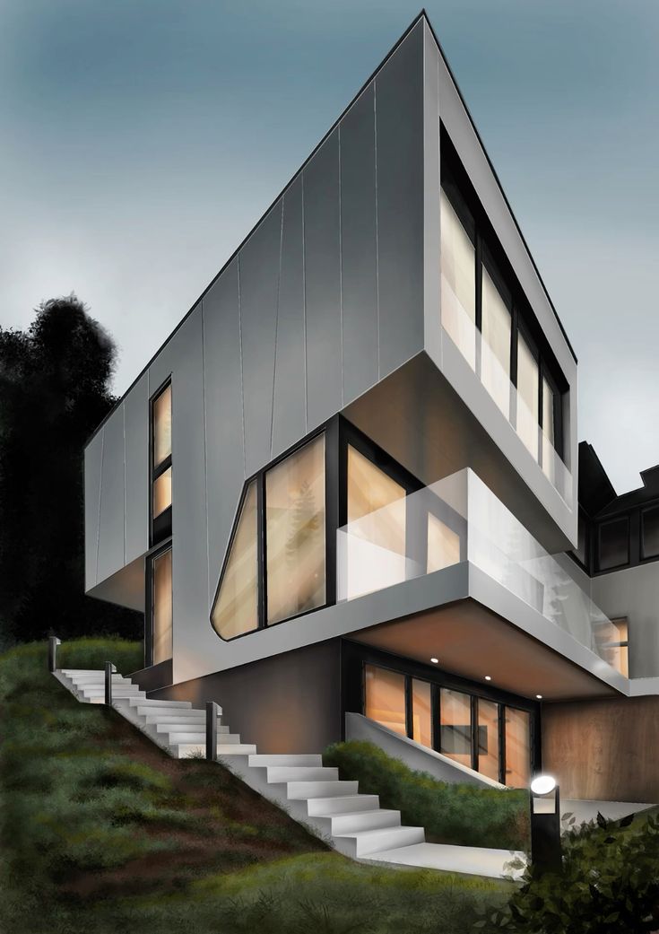 عکس ویلای طوسی و سفید- تأثیر ویلاهای با رنگ طوسی و سفید بر بازار ملک