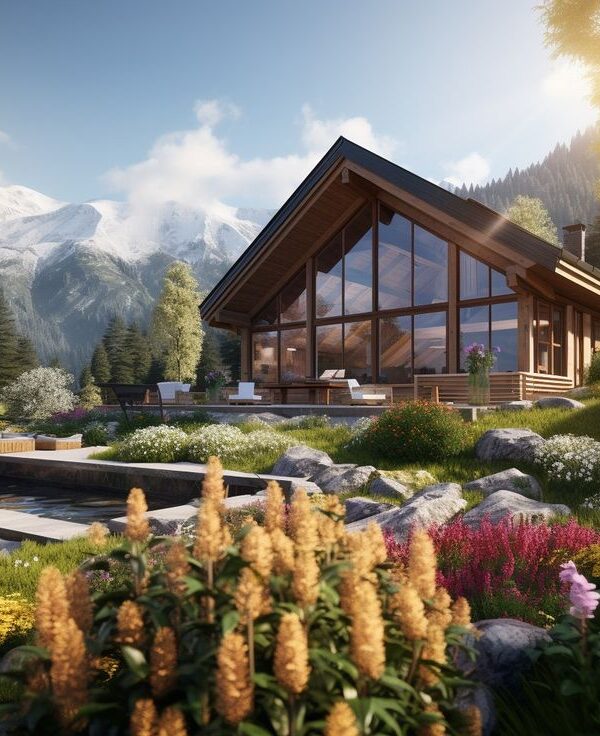 ویلای چوبی فلت و برسی طراحی داخلی و خارجی آن