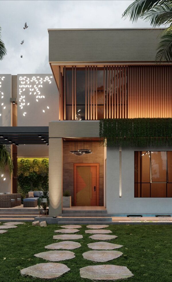 عکس ویلای مدرن دو طبقه- بررسی طراحی داخلی و خارجی ویلای مدرن دو طبقه