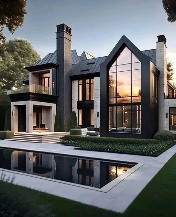 عکس ویلای سفید و مشکی- برتری‌های ویلا با رنگ سفید و مشکی نسبت به سایر رنگ‌ها