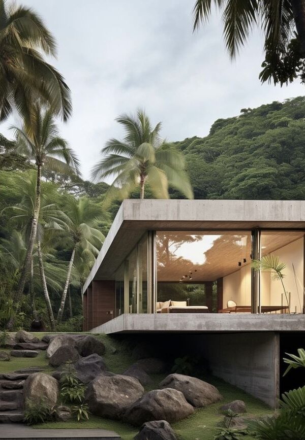 عکس ویلای ساده یک طبقه- اهمیت استفاده از فضاهای باز در ویلای ساده یک طبقه