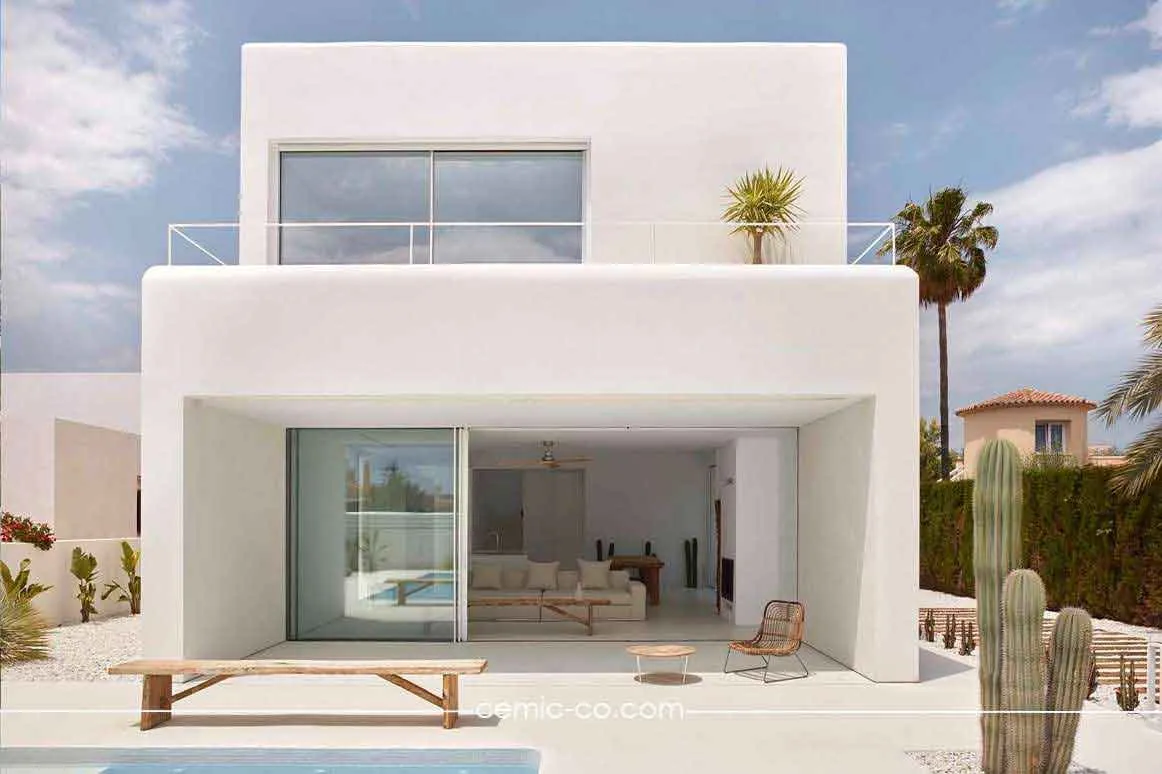 طراحی نما و طراحی داخلی ویلا با میکروسمنت