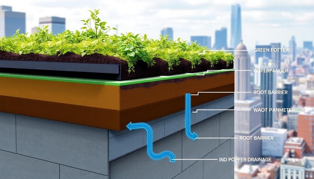 نقشه اجرای سیستم زهکشی بام سبز مطابق با مقررات ساخت و ساز