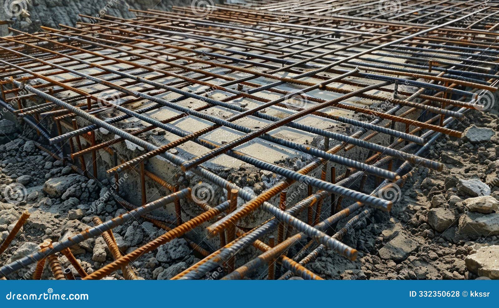 شبکه میلگرد فولادی در فونداسیون بتن برای ساخت ویلا