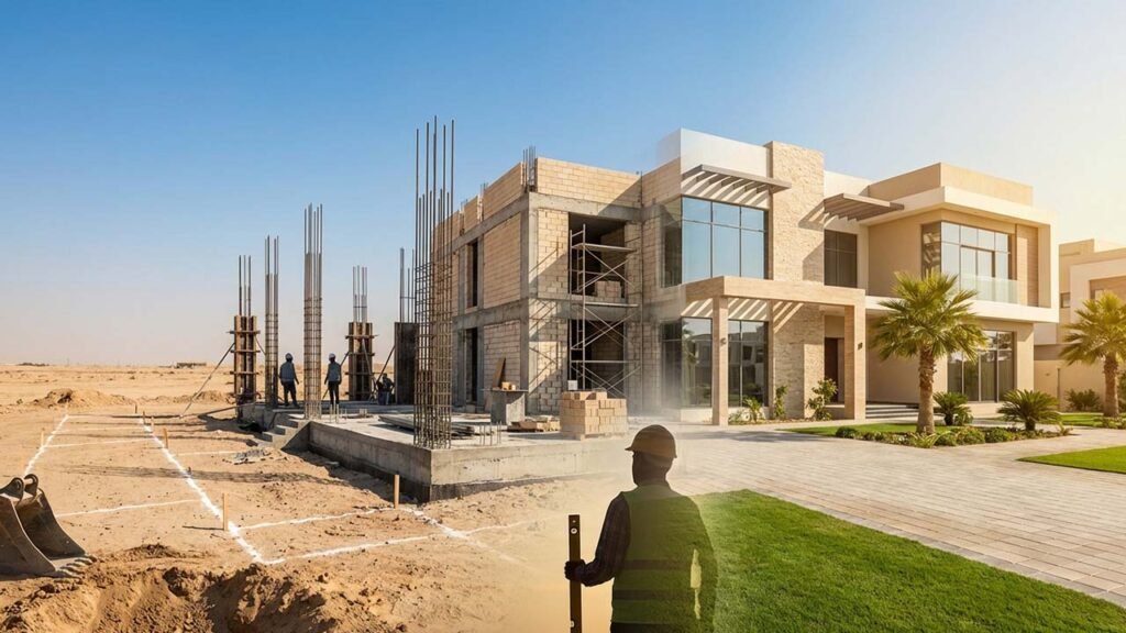 کارهای زیرساختی و سازهای ویلا شامل پیسازی و نصب فریم ساختمان